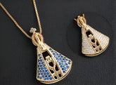 COLAR PINGENTE DUPLO NOSSA SENHORA BANHADO EM OURO 18K - GARGSI26