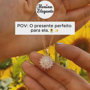 COLAR GIRASSOL GIRATÓRIO BANHADO EM OURO 18K - GARG336