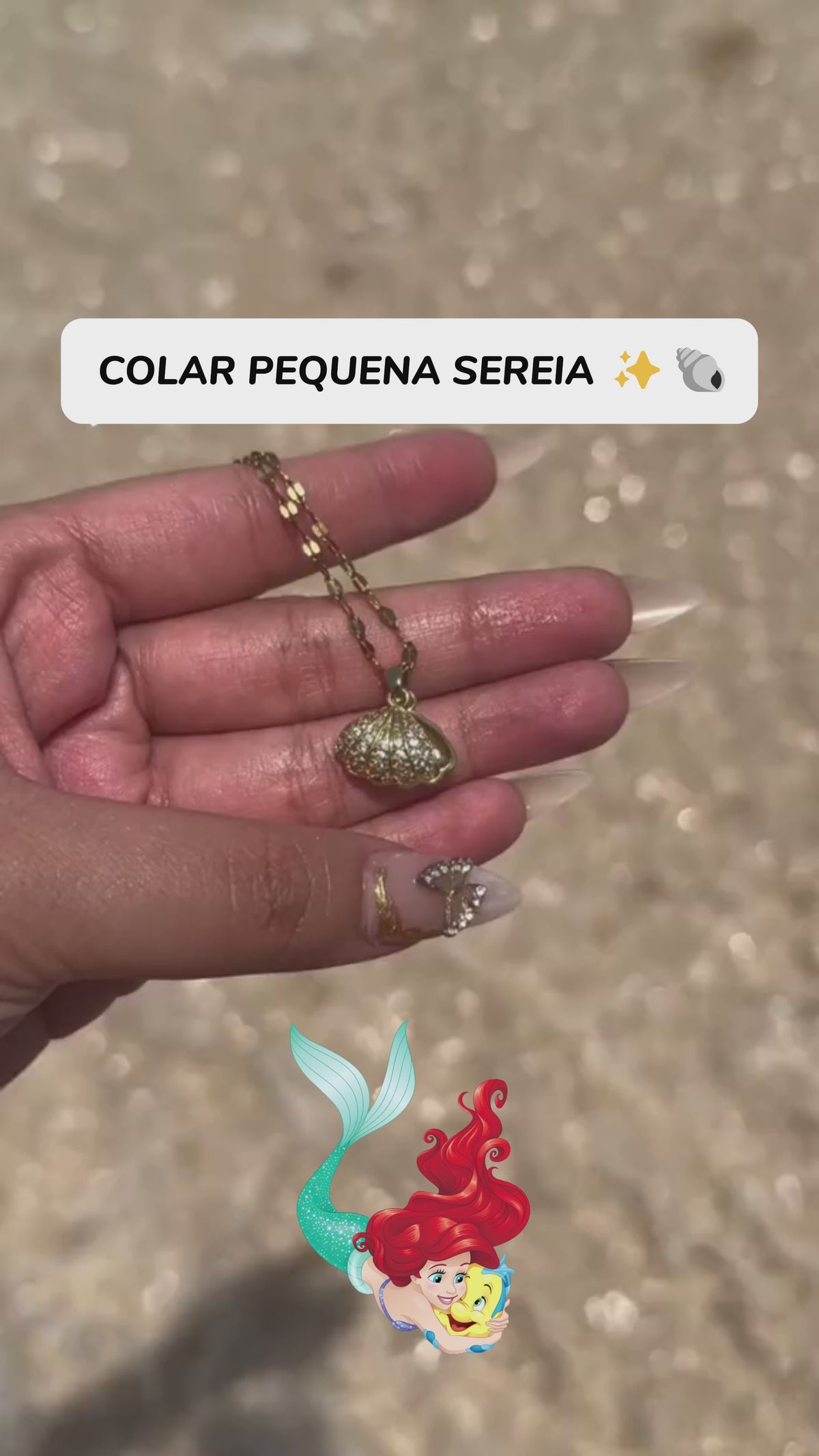 COLAR A PEQUENA SEREIA BANHADO EM OURO 18K - GARGSI013