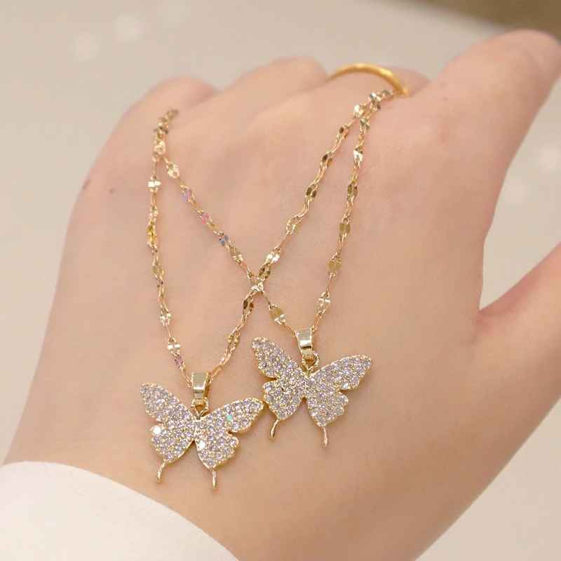 COLAR BORBOLETA BANHADO EM OURO 18K - GARGSI0564