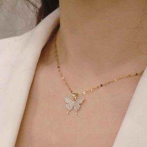 COLAR BORBOLETA BANHADO EM OURO 18K - GARGSI0564
