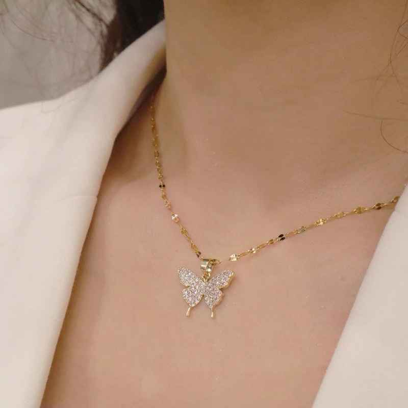 COLAR BORBOLETA BANHADO EM OURO 18K - GARGSI0564