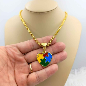 COLAR TEA ESPECTRO AUTISTA BANHADO EM OURO 18K - GARGSI017