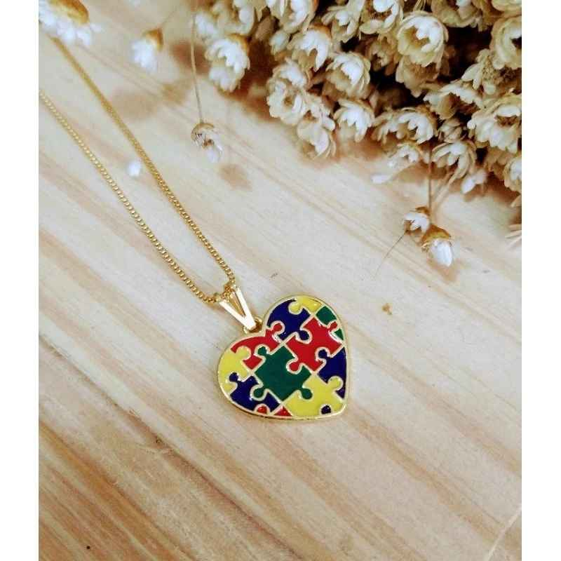 COLAR TEA ESPECTRO AUTISTA BANHADO EM OURO 18K - GARGSI018