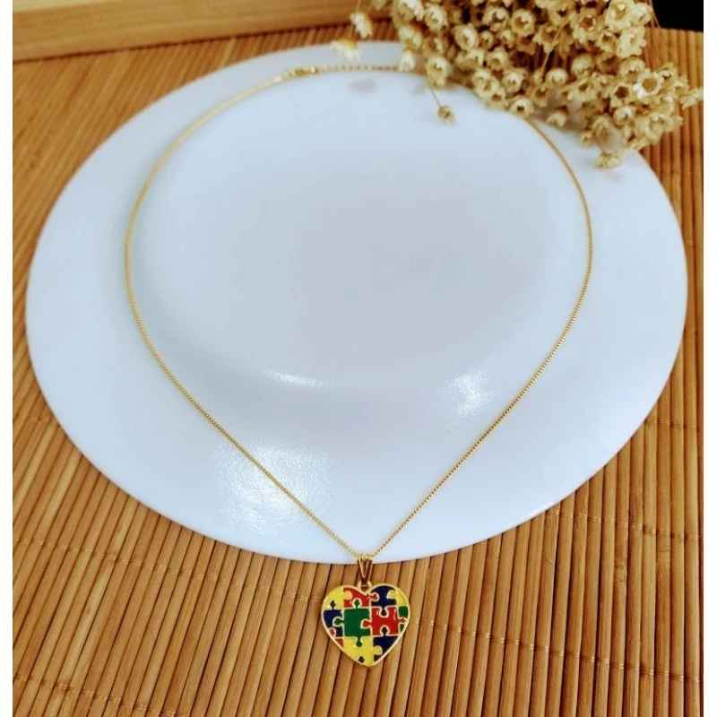 COLAR TEA ESPECTRO AUTISTA BANHADO EM OURO 18K - GARGSI018