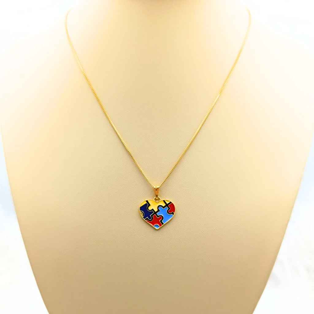 COLAR TEA ESPECTRO AUTISTA BANHADO EM OURO 18K - GARGSI020