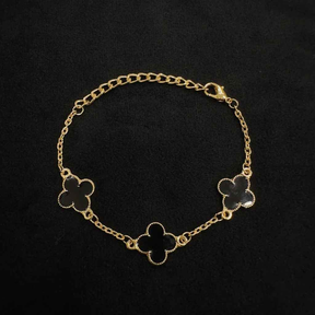CONJUNTO TREVO BANHADO EM OURO 18K - CONJ83105