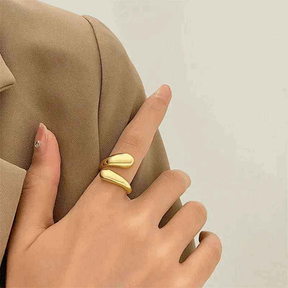 ANEL AJUSTÁVEL GOTA BANHADO EM OURO 18K - AN30