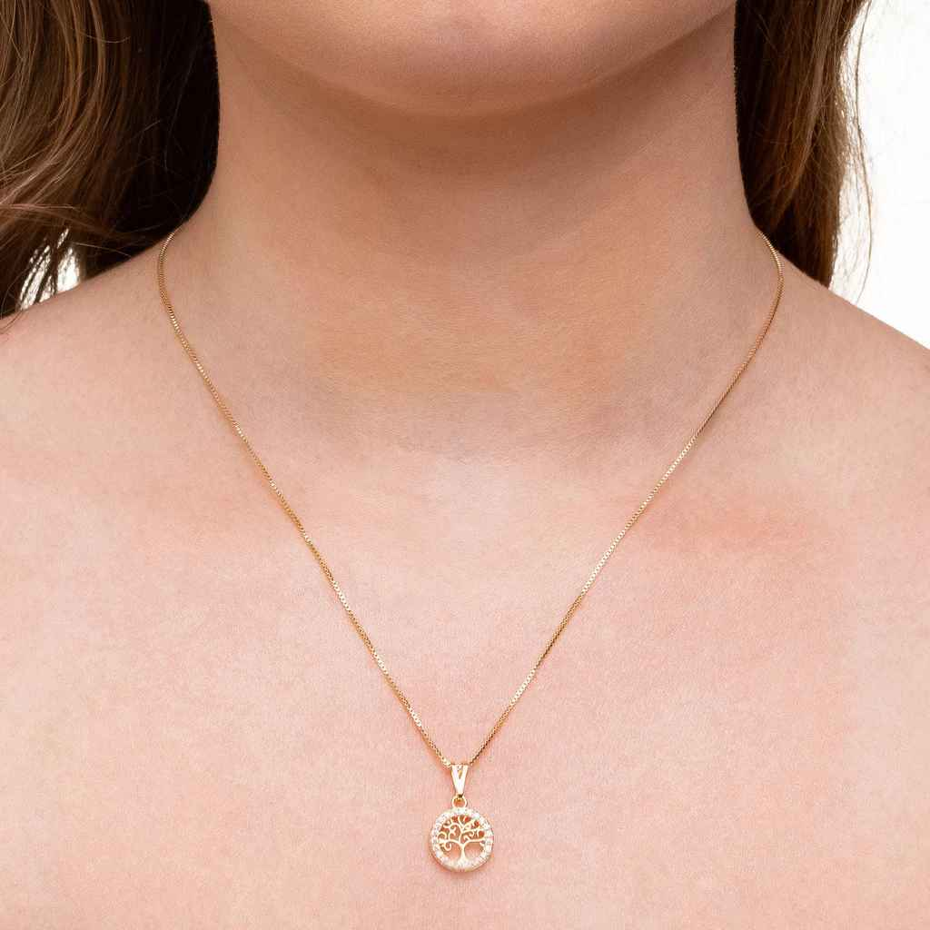 COLAR ÁRVORE DA VIDA BANHADO EM OURO 18K - GARGSI091