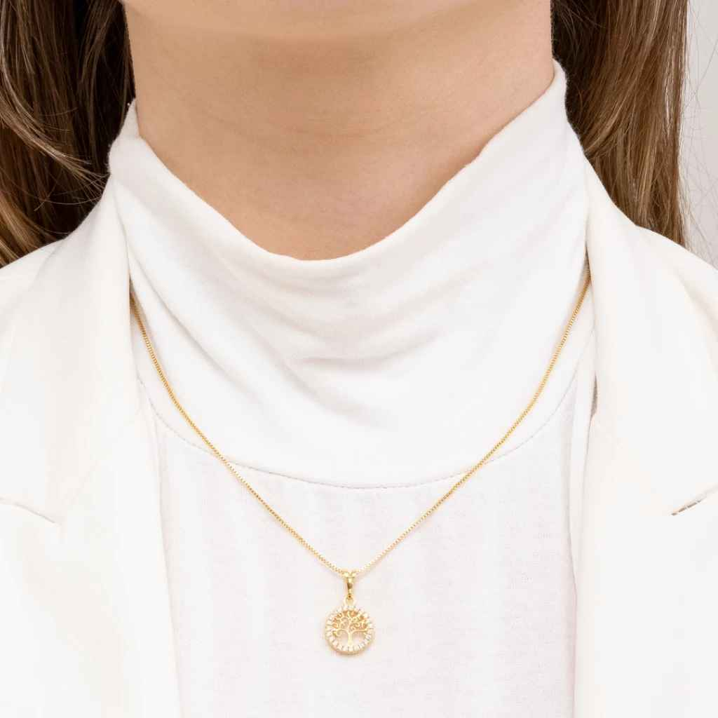 COLAR ÁRVORE DA VIDA BANHADO EM OURO 18K - GARGSI091