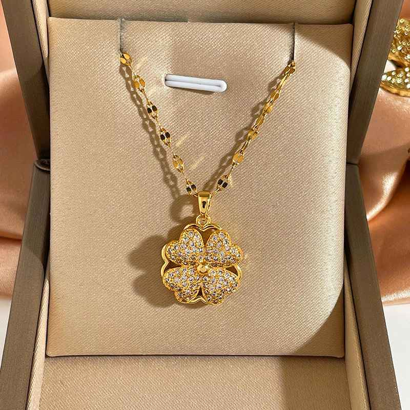 COLAR TREVO DE 4 FOLHAS BANHADO EM OURO 18K - GARGSI012