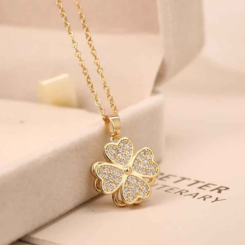 COLAR TREVO DE 4 FOLHAS BANHADO EM OURO 18K - GARGSI012