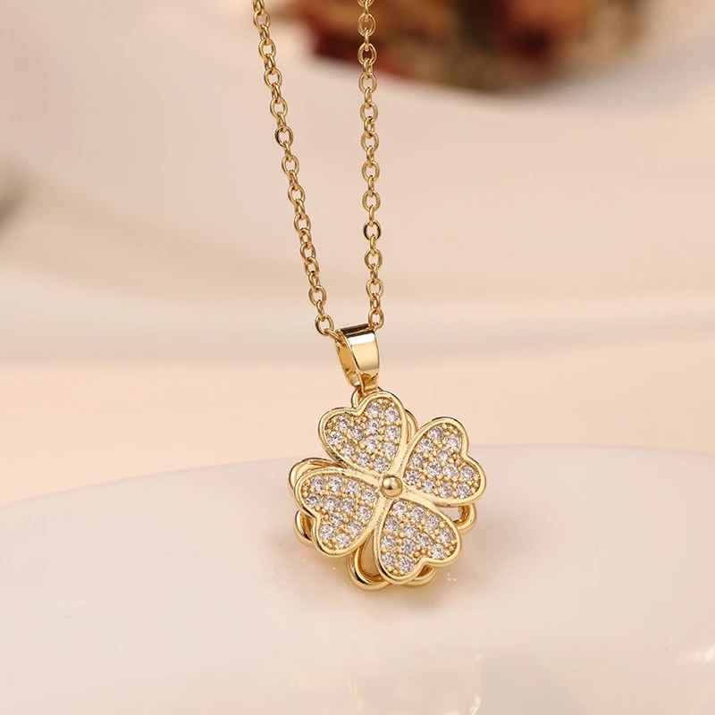 COLAR TREVO DE 4 FOLHAS BANHADO EM OURO 18K - GARGSI012
