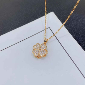 COLAR TREVO DE 4 FOLHAS BANHADO EM OURO 18K - GARGSI012