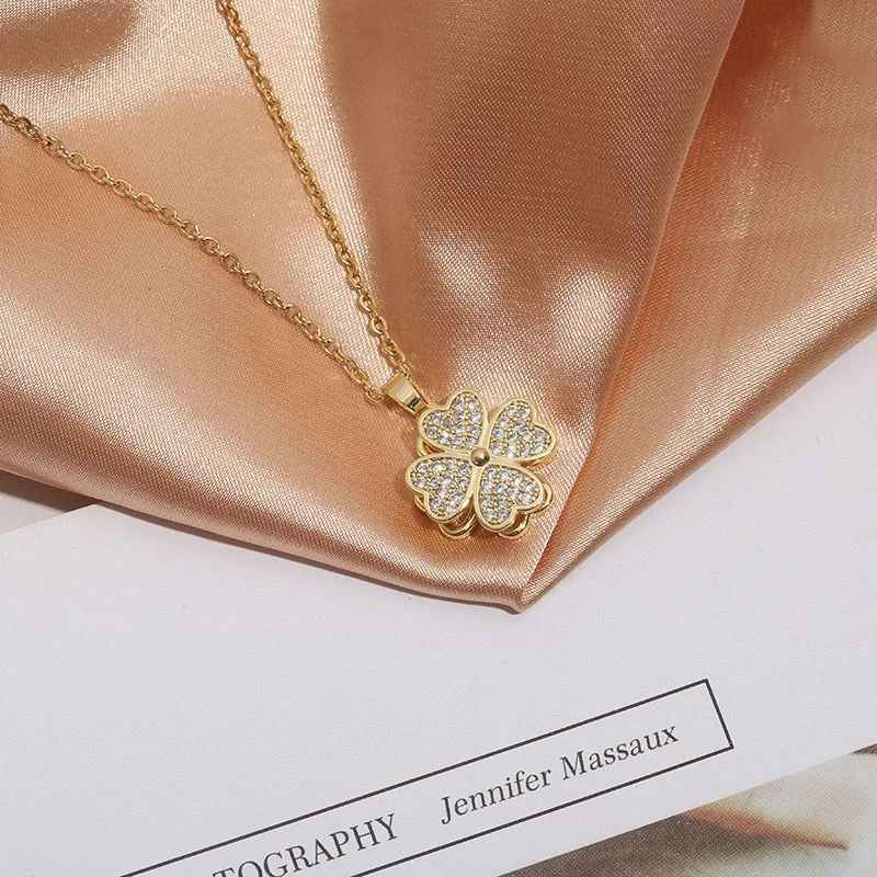 COLAR TREVO DE 4 FOLHAS BANHADO EM OURO 18K - GARGSI012