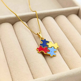 COLAR TEA ESPECTRO AUTISTA BANHADO EM OURO 18K - GARGSI019