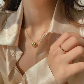 CONJUNTO CORAÇÕES BANHADO EM OURO 18K - CONJ256
