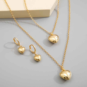 CONJUNTO CORAÇÕES BANHADO EM OURO 18K - CONJ256