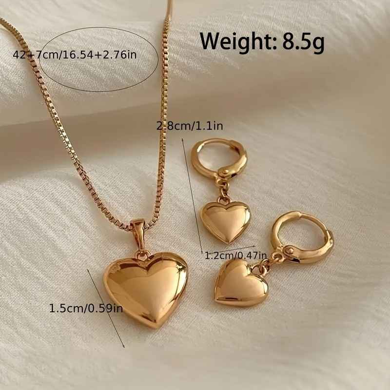CONJUNTO CORAÇÕES BANHADO EM OURO 18K - CONJ256