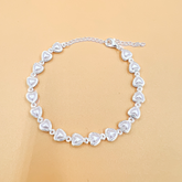 PULSEIRA CORAÇÕES PEROLADOS PRATA 925 - PUL1525