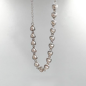 PULSEIRA CORAÇÕES PEROLADOS PRATA 925 - PUL1525