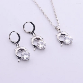 CONJUNTO GOLFINHOS PRATA 925 - CONP11